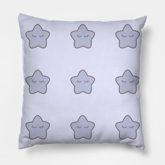 Lavander Star with eyelashes Pillow by My Bright Ink