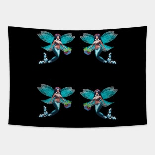 Blue Latina Sirenas Tapestry