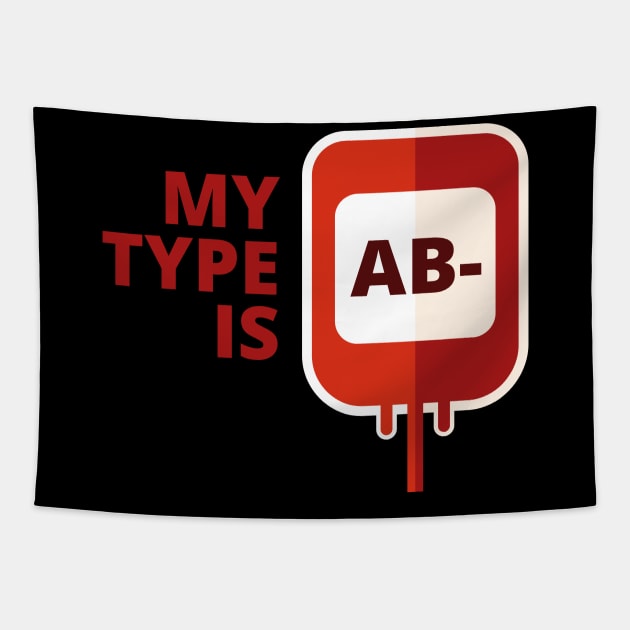 My blood type is AB Negative Tapestry by PCB1981