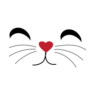 Cat kitty cute face design heart shape love T-Shirt