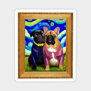 Pug Van Gogh Magnet