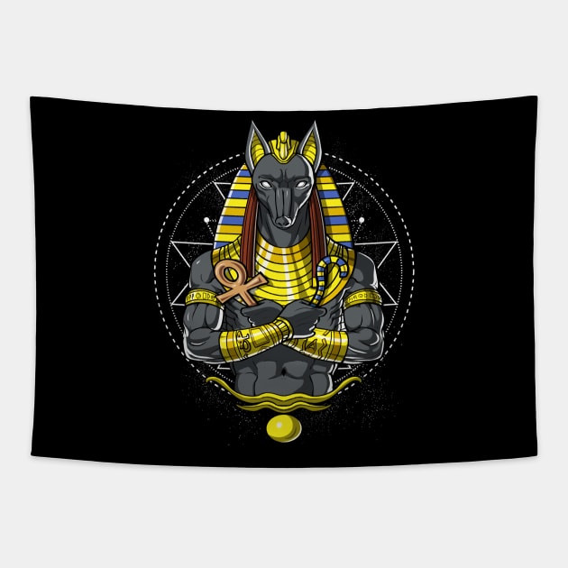 Egyptian God Anubis Tapestry by underheaven