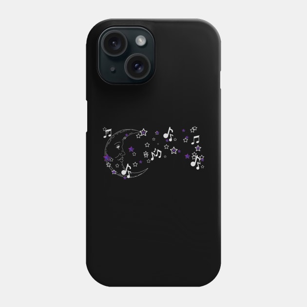 Moon Stars music Notes Phone Case by LadiesGoldenSpiral