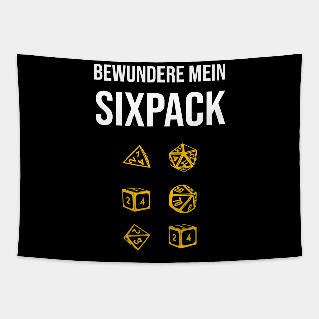 Bewundere Mein Sixpack RPG D20 Würfel Rollenspiel Pen&Paper Tapestry by Schimmi