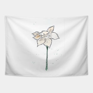 Narcissus. Spring Flower. Watercolor, art decoration, sketch. Illustration hand drawn modern Tapestry