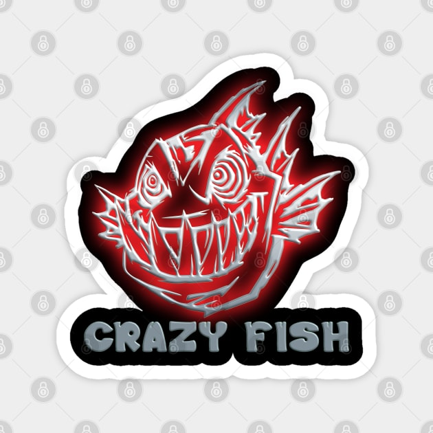 Crazy fish Magnet by Fisherbum