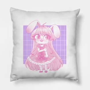 Pink bunny girl Pillow