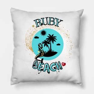 Ruby Beach Pillow