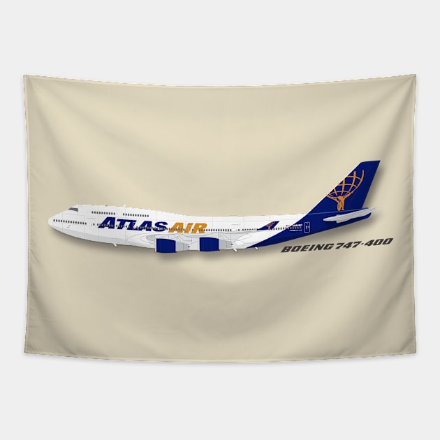 Atlas Airlines Boeing 747 400 Tapestry by GregThompson