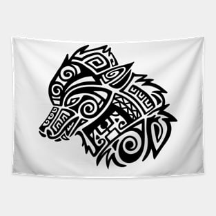 Tribal Wolf Tapestry