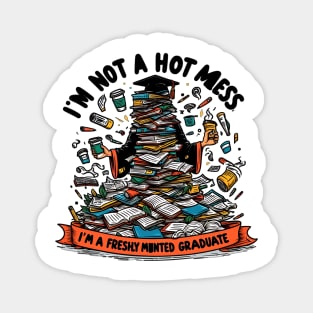 IM NOT A HOT MESS, I 'M A FRESHLY MINTED GRADUATE. - GRADUATION DAY QUOTES Magnet