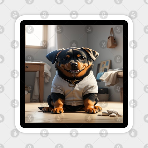 cute Rottweiler Magnet by MagicHub