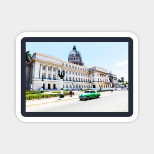 Havana Capitol Building And Green Car Magnet