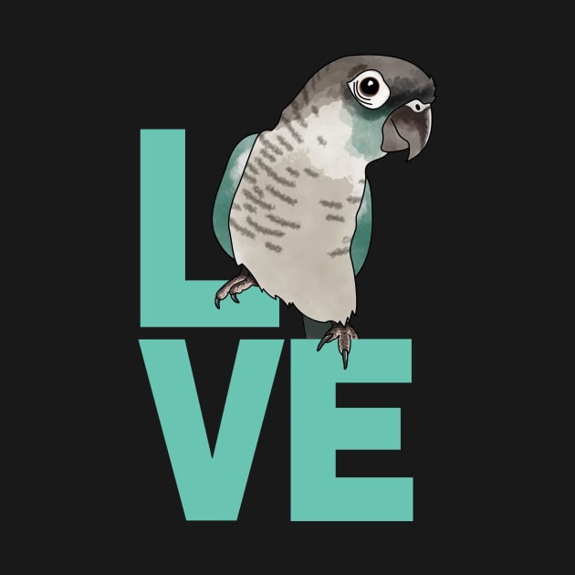 Cute Parrot LOVE - Blue Cheek Conure for Bird Lovers by cottoncanvas