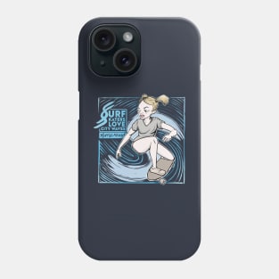 Surf skaters love city waves Phone Case