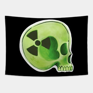 Radioactive Green Skull Tapestry