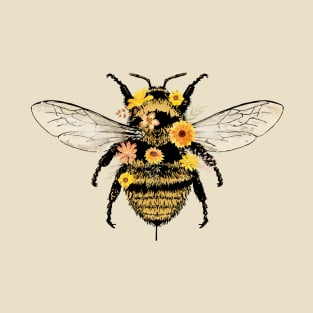 Bee With Flowers T-Shirt