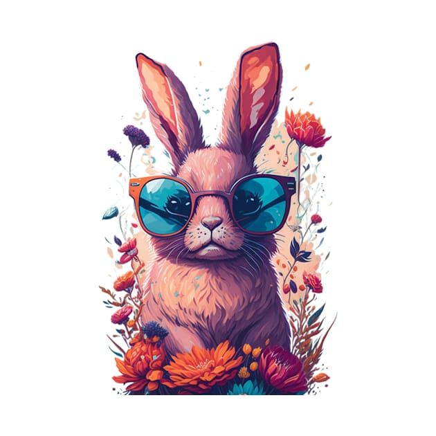 Cool Rabbit Flower by Sparkling Art