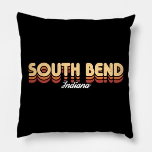 Retro South Bend Indiana Pillow