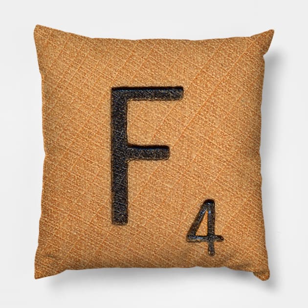 Scrabble Tile 'F' Pillow by RandomGoodness