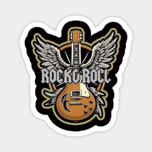 Rock & Roll Guitar Wings Music Magnet