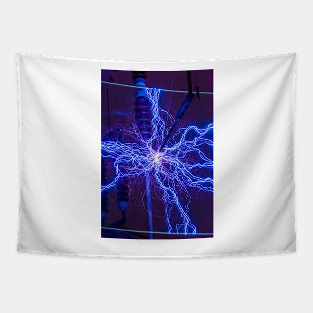 High voltage electrical discharge (C029/3172) Tapestry by SciencePhoto