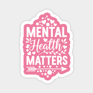 Cute Mental Health Matters Typography Magnet
