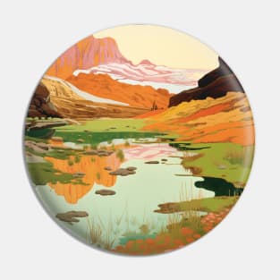 Pink Western Landscape Mountains Boho Pin