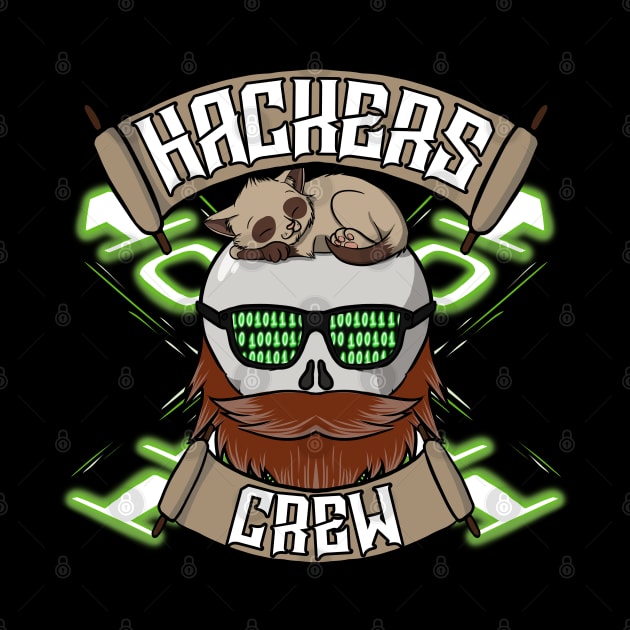 Hackers crew Jolly Roger pirate flag by RampArt