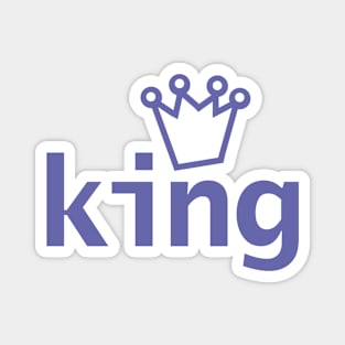 Periwinkle King Crown Typography Magnet