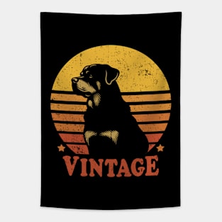 Vintage Rottweiler Dog Retro Sunset Dog Lover Tapestry