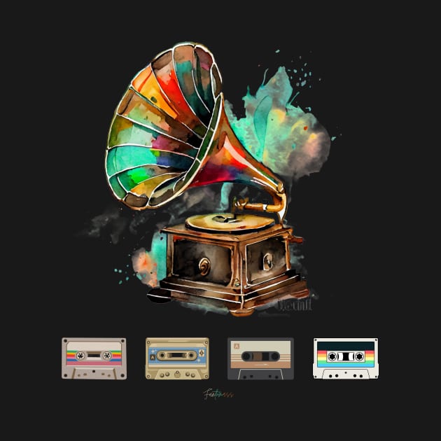 Retro music gramophone by Funtomass