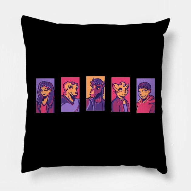 Family Horseman Pillow by 1001 Artwork