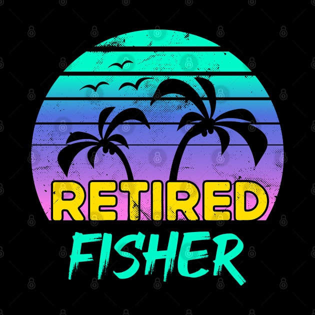 Retired Fisher Retirement Gift Retro by qwertydesigns