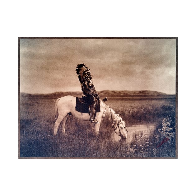 Native American on Horseback, Oasis in the Badlands 1905 Edward S Curtis by rocketshipretro