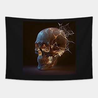 Light Fire Skull Art Tapestry