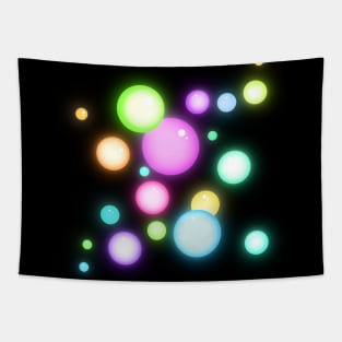 Magical Colorful Glowy Orbs Tapestry