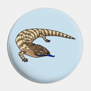 Blue tongue lizard reptile cartoon Pin