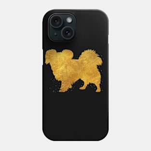 Papillon dog golden art Phone Case