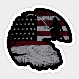 Fishing American Flag Stickers for Sale
