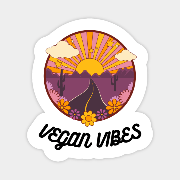 Trendy Vegan Vibes Cute Nature Magnet by VeganShirtly