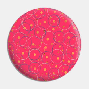 Circles Dark Pink pattern Pin