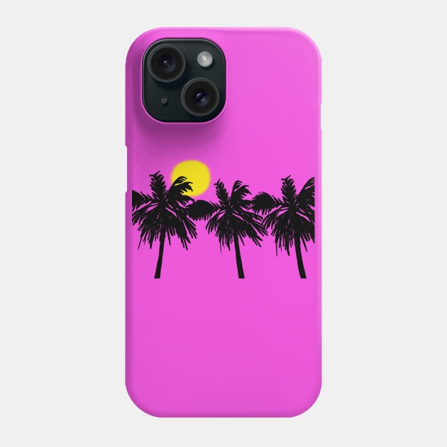 Purple Palm Trees Phone Case by Cartoon Nuke