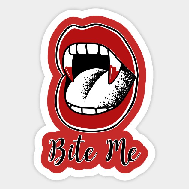 Bite Me Bloody Vampire Fangs' Sticker