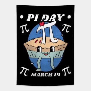 Pi Day March 14 Cute Cartoon Pi Pie Tapestry