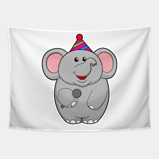 Elephant at Party with Microphone Tapestry