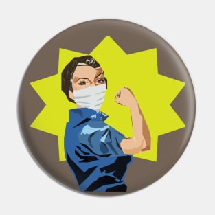 Vintage Rosie the Riveter in FaceMask Pin