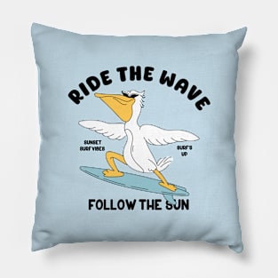 Pelican and surfing Pillow