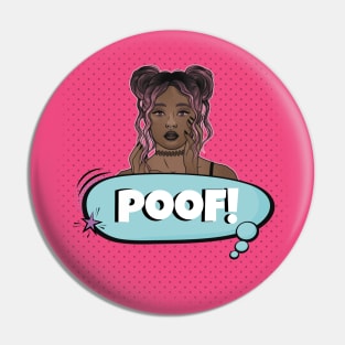 Puff Ball Hairstyle Pop Art Girl Pin