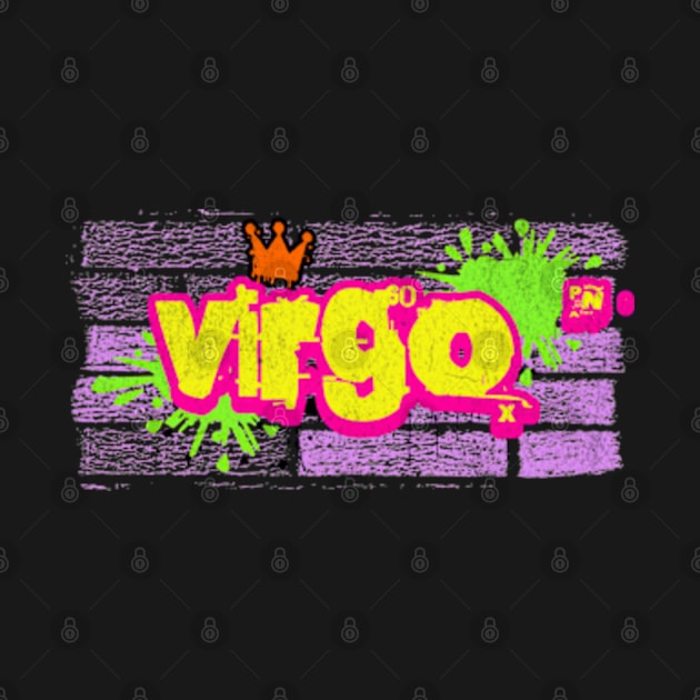 Virgo Retro Graffiti 80s Zodiac Birthday Astrology Sign by Lavender Celeste